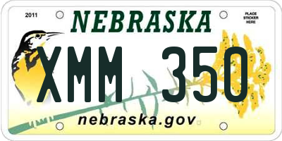 NE license plate XMM350