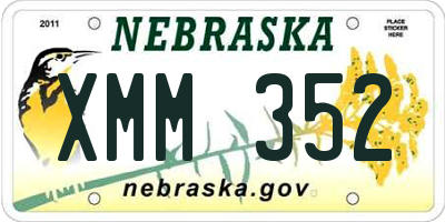 NE license plate XMM352
