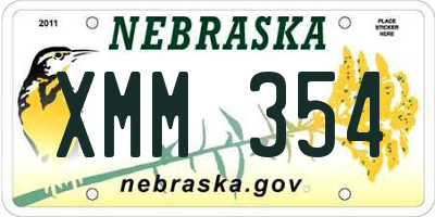 NE license plate XMM354
