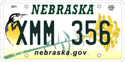 NE license plate XMM356