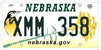 NE license plate XMM358