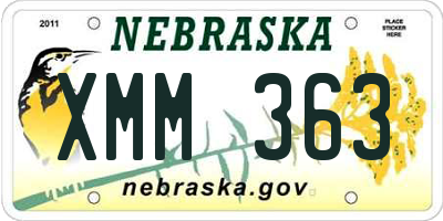 NE license plate XMM363