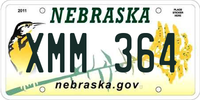 NE license plate XMM364
