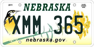 NE license plate XMM365