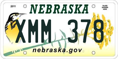 NE license plate XMM378