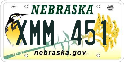 NE license plate XMM451