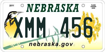 NE license plate XMM456