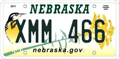 NE license plate XMM466