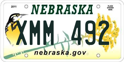 NE license plate XMM492