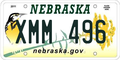 NE license plate XMM496