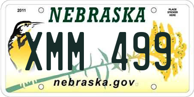 NE license plate XMM499