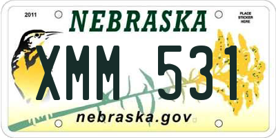 NE license plate XMM531