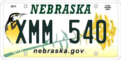 NE license plate XMM540