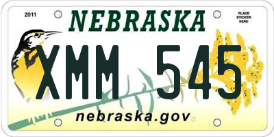 NE license plate XMM545