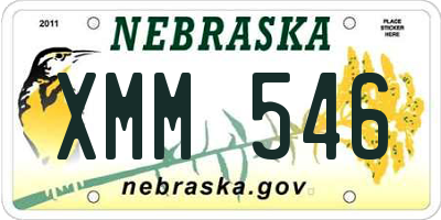 NE license plate XMM546