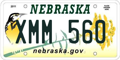 NE license plate XMM560