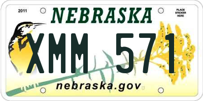 NE license plate XMM571