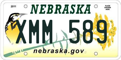 NE license plate XMM589