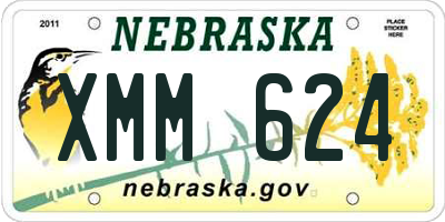 NE license plate XMM624