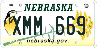 NE license plate XMM669