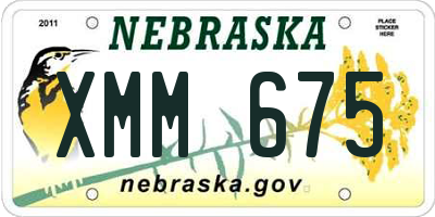 NE license plate XMM675