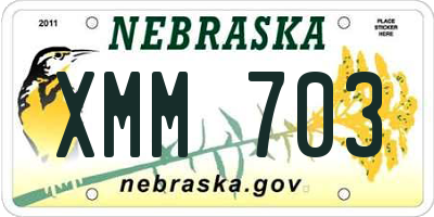 NE license plate XMM703
