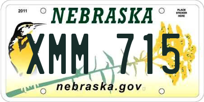 NE license plate XMM715