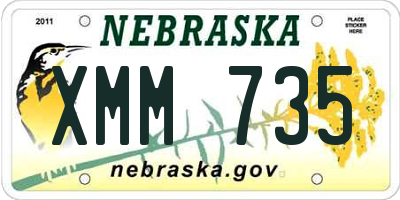 NE license plate XMM735
