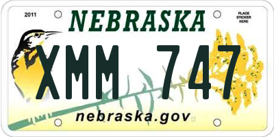 NE license plate XMM747
