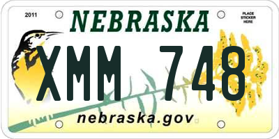 NE license plate XMM748