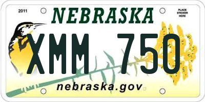 NE license plate XMM750