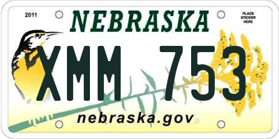 NE license plate XMM753