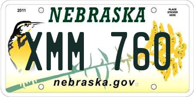 NE license plate XMM760