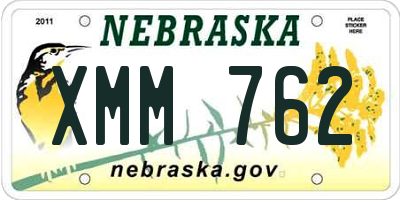 NE license plate XMM762