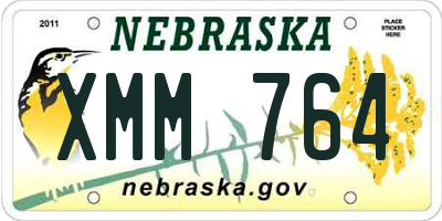NE license plate XMM764