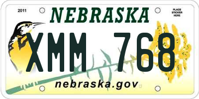 NE license plate XMM768