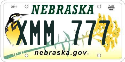 NE license plate XMM777
