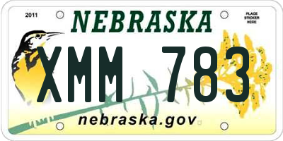 NE license plate XMM783