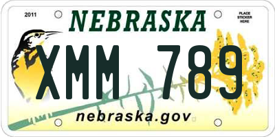 NE license plate XMM789