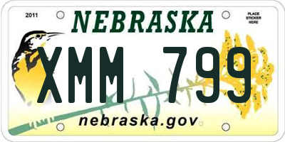 NE license plate XMM799