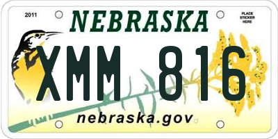 NE license plate XMM816