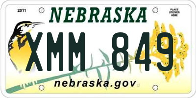 NE license plate XMM849