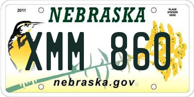 NE license plate XMM860