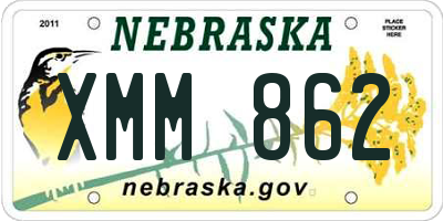 NE license plate XMM862