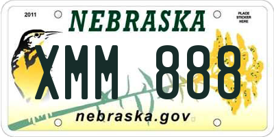 NE license plate XMM888