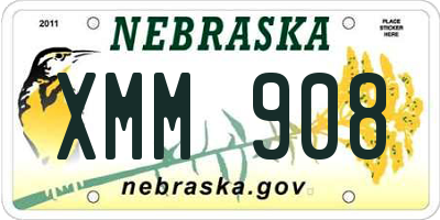 NE license plate XMM908