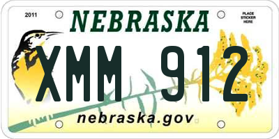 NE license plate XMM912