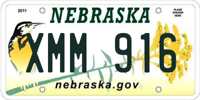 NE license plate XMM916