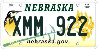 NE license plate XMM922