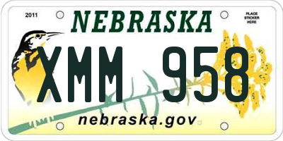 NE license plate XMM958